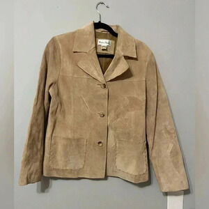 Madison Studio Pig Suede Light Brown Patch/Stitch Jacket Size 8
